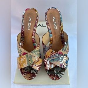 Aldo Leather Heels Multicolor Size 38